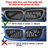 Set Tri-Colored Front Kidney Grille Strips Clip Cover For BMW 2 Series 2014-2020