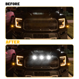 Ford SVT Raptor Style Amber Grille Lighting Kit, Front Grill Bumper Hood Marker Running Light Assembly For Ford Chevy GMC Dodge Ram Toyota etc Pickup Truck SUV