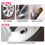 x xotic tech 4pcs Korean Game Style Tire Valve Stem Cover Caps Anodized Aluminum Alloy, Corrosion Resistant Leak-Proof Wheel Valve Cap Set, Universal for Cars Trucks Motorcycles SUVs