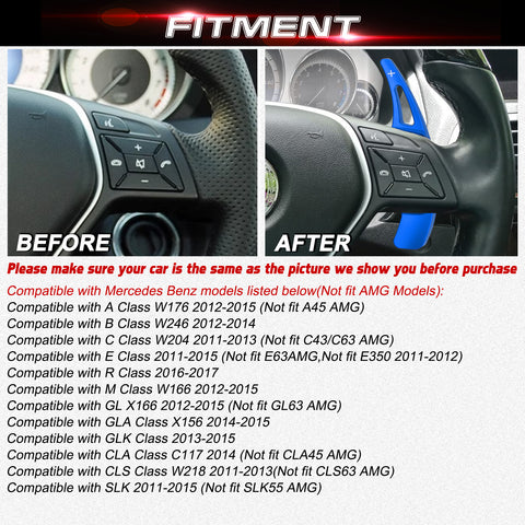 Alloy Paddle Shifter Extension Accessories For Mercedes Benz C E GLA CLA Class