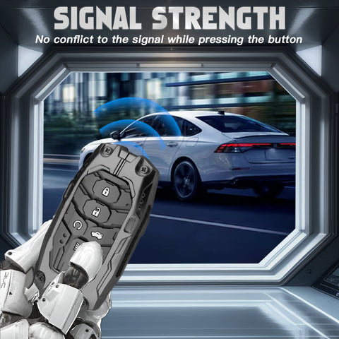 x xotic tech Mech Style Heavy Metal Key Fob Cover Compatible with Honda Civic, Accord, CR-V, HR-V, Pilot 2022–2026, Zinc Alloy Key Case Protector Shell Keychain