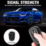 Carbon Fiber Style Smart Key Fob Case Cover w/Chain For Ford Chevy Camaro Malibu