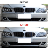 Tri-Colored Front Kidney Grille Strips Clip Cover For BMW 7 Series E65 E66 06-08