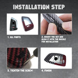 x xotic tech Glossy Black/Red Mix Color Carbon Fiber Texture Hard Plastic Key Fob Cover Case Compatible with BMW X1 X2 X3 X4 X5 X6 X7 Z4, 2 3 5 6 7 8 Series or Toyota Supra