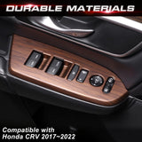 Peach Wood Grain Window Lift Button Control Panel Trim For Honda CR-V 2017-2022