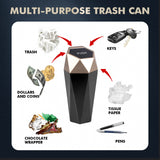 ABS Diamond Design Mini Rubbish Bins Waste Storage Trash Can Auto Accessories