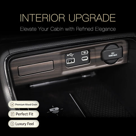 Wood/Carbon Look Console USB Port Charger Switch Panel Cover For Honda CRV 2023+