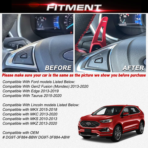 Aluminum Paddle Shifter Extension For Ford Fusion Mondeo Edge Lincoln MKX MKC MKZ