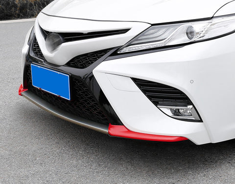 Red Front Bumper Corner + Red Carbon Fiber Center Cover For Camry SE XSE 18-2020