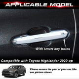 4PCS Exterior Door Handle Cover Trim For Toyota Highlander 2020-up, Carbon Fiber Pattern