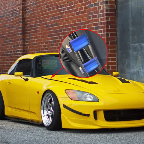 4Sets Steel Bulkhead Riser Kit, Engine Motor Hood Vent Spacer Riser, 1 inch 8mm Aluminum Alloy Engine Hood Ventilation Spacer for Auto Engine Turbo Swap