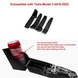 Car Cup Holder Door Armrest Storage Box Organizer Pkg For Tesla Model 3 2021-23