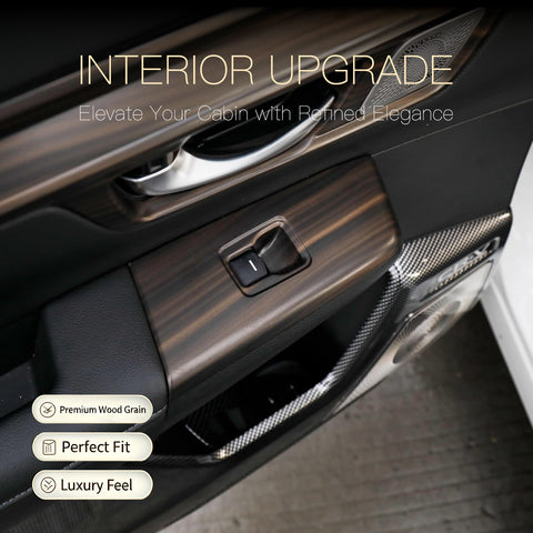 Wood/ Carbon Look Window Control Panel Cover Switch Trim For Honda CRV 2023-2027