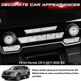 x xotic tech 12pcs Center Console AC Button Switch Patch Cover Trims, Silver Aluminum Alloy, Compatible with Honda CR-V DX 2017-2022