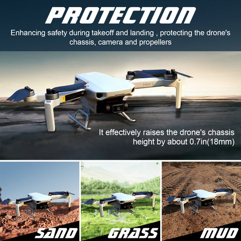 x xotic tech Landing Gear Compatible with DJI Mini 2/Mini 4k/Mavic Mini/Mini SE Drone Foldable Leg Extensions Light Weight Height Extender Protector Guard Accessory