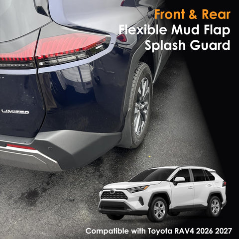 x xotic tech Mud Flaps Splash Guard Compatible with Toyota RAV4 2026 2027, Front & Rear Mudguards Fender Protector Set w/Hardware Car Accessories(4PCS)