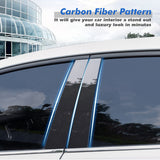 Carbon Fiber Style Window Pillar Post Trim Stickers For Honda Accord Sedan 18-22