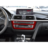 enter Consoles Multimedia Air Condition CD Control Panel Decoration Frame Cover Trim, Sporty Red, Compatible with BMW F30 F31 F32 F33 F34 F36 3GT 3 4 Series