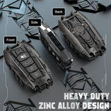 x xotic tech Mech Style Heavy Metal Key Fob Cover Compatible with Toyota Venza Sienna Tundra Prius RAV4 Land Cruiser Corolla Highlander Camry, Zinc Alloy Key Case Protector Shell Keychain(B-Style)