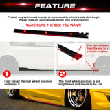 86.5 Inch/2.2M Car Lower Side Skirts Protect Rocker Panel Splitter Winglets Diffuser Bottom Line Extension Body Kit Universal Fit Most Vehicles (Glossy Black w/ Red Strip)