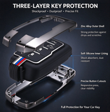 Gunmental Heavy Duty Remote Key Fob Cover Case w/Keychain for RAM 1500 2500 3500