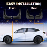 Set/4pcs Mud Flaps Splash Guards Protector Accessories Kit For Tesla 3 2016-2024