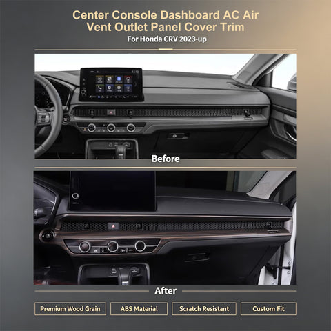Wood/ Carbon Look Dashboard Air Vent Outlet Stripe Cover For Honda CRV 2023-2027