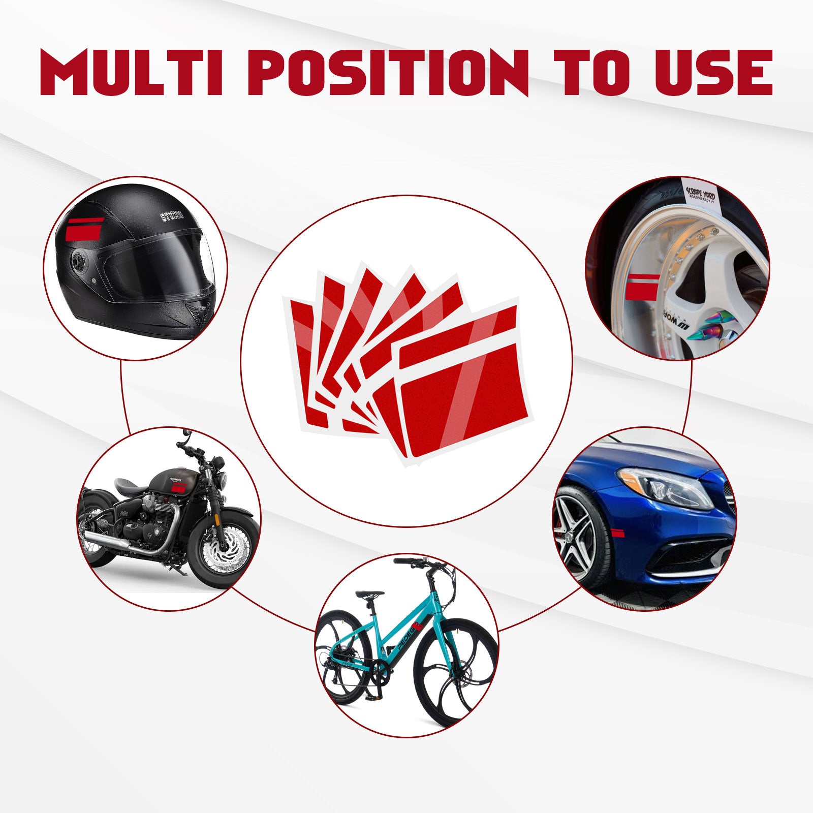 Front Slash Sticker Universal Fit Front Hood Fender + Wheel Rim Slash Stripes Tape Decals ...
