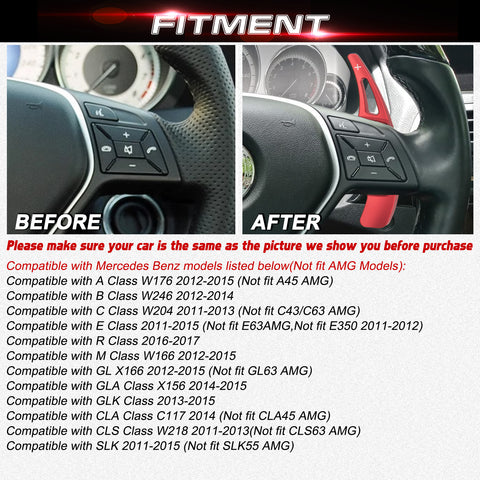 Alloy Paddle Shifter Extension Accessories For Mercedes Benz C E GLA CLA Class