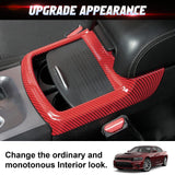 Carbon Fiber Texture Central Cup Holder Frame Trim Cover For Dodge Charger 2011-23