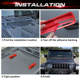 x xotic tech Front Engine Hood Hinge Cover Trim Decoration Exterior Accessories Compatible with Jeep Wrangler JL JLU 2018-up & Gladiator JT Truck 2/4 Door 2020-up (2Pcs)