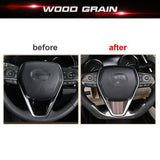 Wood Grain Steering Wheel Button Cover Trim For Toyota Camry 2018-2024