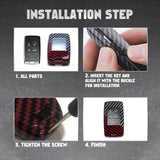 x xotic tech Glossy Black/Red Mix Color Carbon Fiber Texture Hard Plastic Key Fob Cover Case Compatible with Land Rover Range Rover Sport Evoque 2018-up, Defender 2020-up, Discovery 2019-up