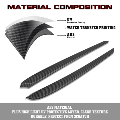 2x Matte Black Carbon Fiber Style Door Panel Cover For Tesla Model 3 2021-2023 & Model Y 2020-up