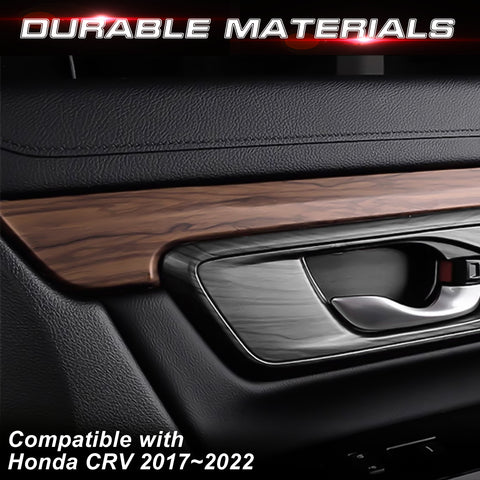 Set Peach Wood Style Side Door Panel Stripe Cover Trim For Honda CR-V 2017-2022