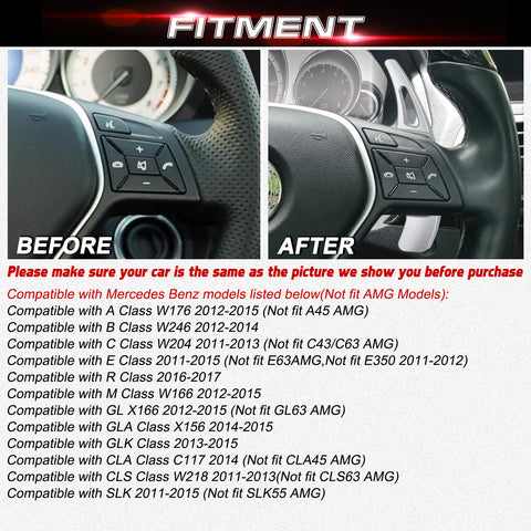 Alloy Paddle Shifter Extension Accessories For Mercedes Benz C E GLA CLA Class