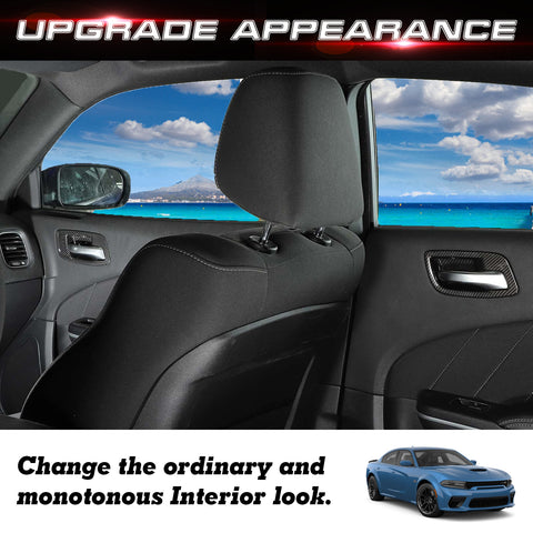 Carbon Look Door Handle Bowl Trim For Charger 2011-23 Chrysler 300 2015-2023