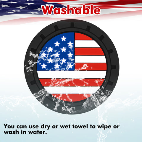 2.75 Inches USA Flag Style Anti Slip Drink Cup Holder Insert Mat Universal Fit