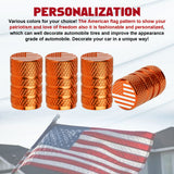 4pcs American Flag Tire Valve Stem Cover Caps Anodized Aluminum Alloy, Corrosion Resistant Leak-Proof Wheel Valve Cap Set, Universal for Cars Trucks Motorcycles SUVs
