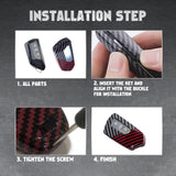 x xotic tech Glossy Black/Red Mix Color Carbon Fiber Texture Hard Plastic Key Fob Cover Case Compatible with Volkswagen MK8 VIII Golf/GTI ID.3 or Skoda Octavia or Seat Leon MK4 Tarraco Ateca