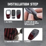 x xotic tech Glossy Black/Red Mix Color Carbon Fiber Texture Hard Plastic Key Fob Cover Case Compatible with E S G A C CLA CLS GLB GLC GLE GLS Class