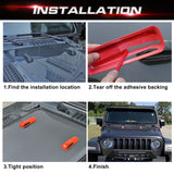 x xotic tech Front Engine Hood Hinge Cover Trim Decoration Exterior Accessories Compatible with Jeep Wrangler JL JLU 2018-up & Gladiator JT Truck 2/4 Door 2020-up (2Pcs)
