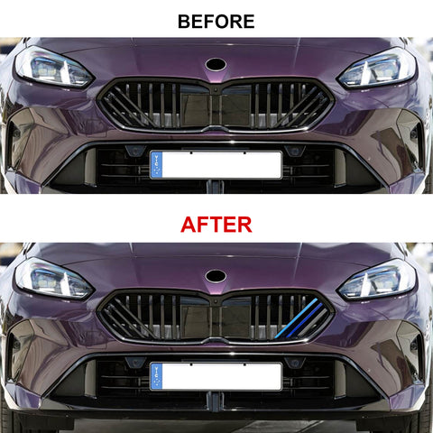 Tri-Colored Front Kidney Grille Strips Clip Cover For BMW 1 2 Series F70 F74