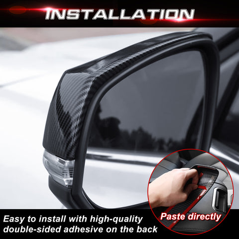 x xotic tech Carbon Fiber Style Rearview Mirror Cover Trim Molding Compatible with Toyota Highlander 2020+, Grand Highlander 2024+, RAV4 2019+, RAV4 Prime 2021+ ABS Car Decoration Exterior Accessories