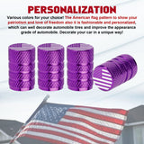4pcs American Flag Tire Valve Stem Cover Caps Anodized Aluminum Alloy, Corrosion Resistant Leak-Proof Wheel Valve Cap Set, Universal for Cars Trucks Motorcycles SUVs
