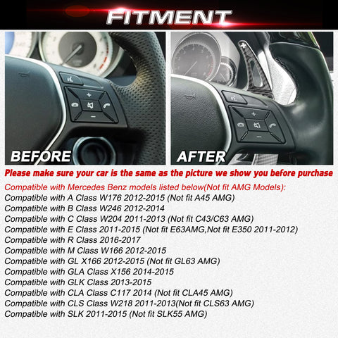 Alloy Paddle Shifter Extension Accessories For Mercedes Benz C E GLA CLA Class