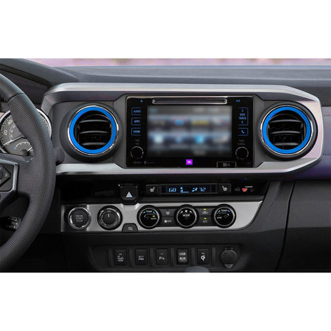 Blue Inner & Outer AC Air Outlet Ring Surround Cover For Toyota Tacoma 2016-2023