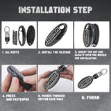 For Nissan/Infiniti 4-Button Carbon Fiber ABS Silicone Cover Remote Key Case Fob