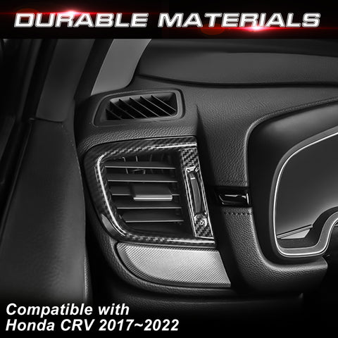 Carbon Fiber Pattern Side AC Vent Outlet Cover Trim For Honda CR-V 2017-2022