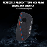 x xotic tech Soft Silicone Key Fob Cover Case Compatible with BMW X7 IX IX3 I5 M60 X1 X2 X3 X5 X6 XM I7 5 7 Series 740i 760i 2023 2024 2025 2026, Intelligent Car Side Button Smart Key Protector